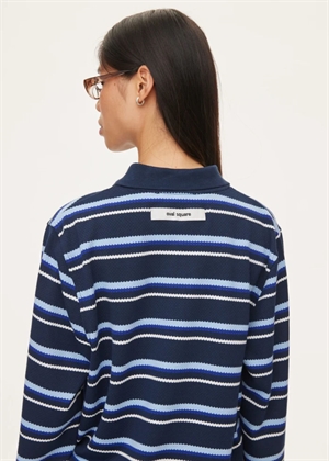 Martina polo bluse Blue Multi Oval Square 